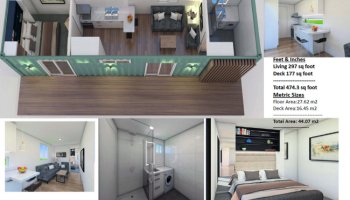 1 Bedroom Container House Plan