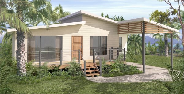 2 Bed + Carport House Plan:102KR