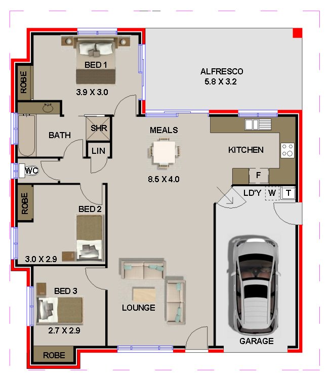 3 bedroom house plans 