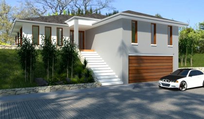 4 Bed Hillside House Plan 